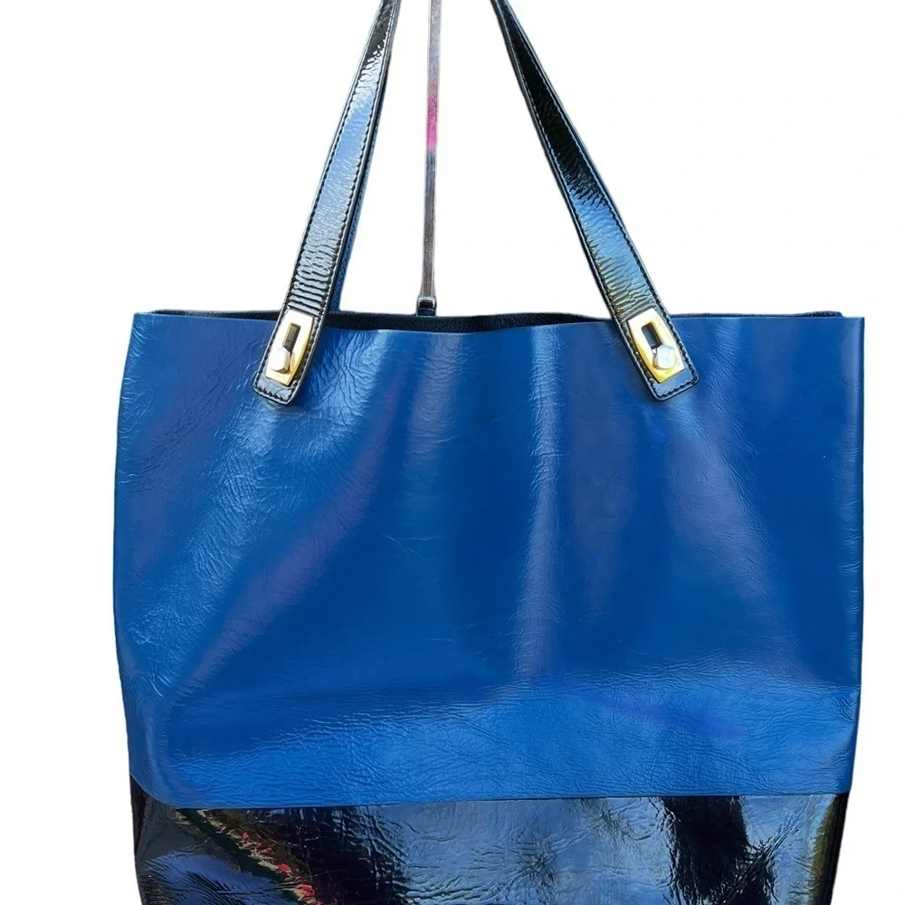 Black Patent and Royal Blue Balenciaga